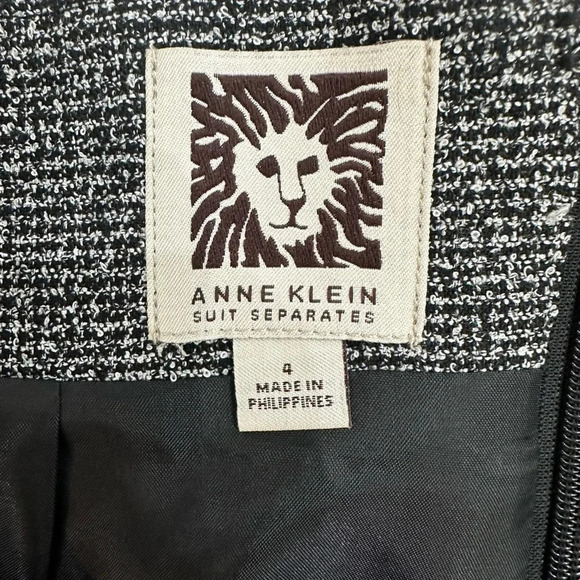 NWT ANNE KLEIN Women's Size 4 Tweed Suit Separate Pencil Skirt A-Line Gray - Picture 2 of 6